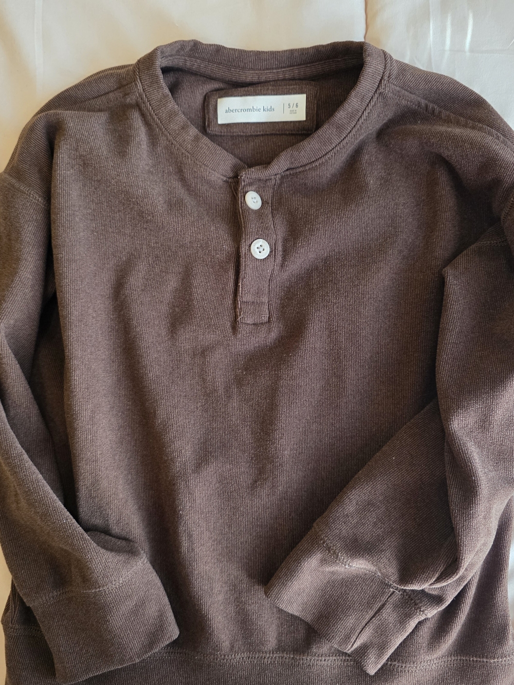 abercrombie kids brown Ribbed-knit henley